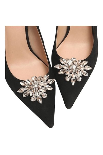 The Casius. Set of 2 Shoe Accessories with Rhinestones and Clips, 4.5 x 6.3 cm, theCasius®