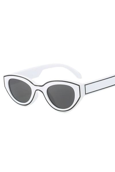 REDz Accessories Striped Sunglasses, Oval Lens, Fashion, UV400 Protection, White