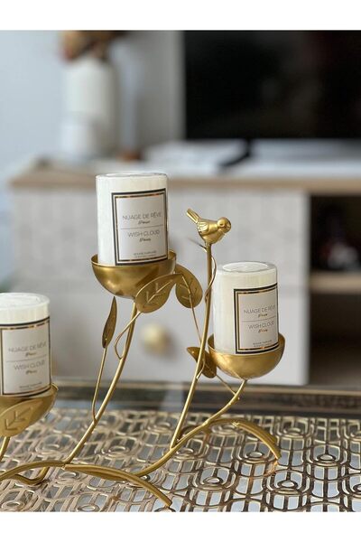 Generic Metal Votive Candelabra, Decorative Candle Centerpiece, Golden Elegant Candle Holders, Centerpiece f