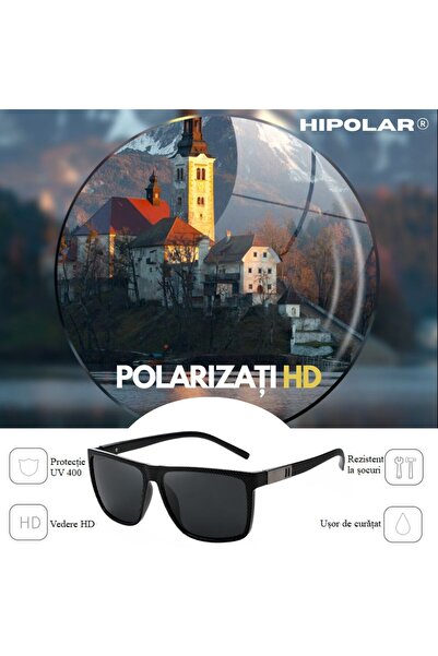 Hipolar Polarized Sunglasses, Class 3, Black Lens HD35, UV400, with Shockproof Case