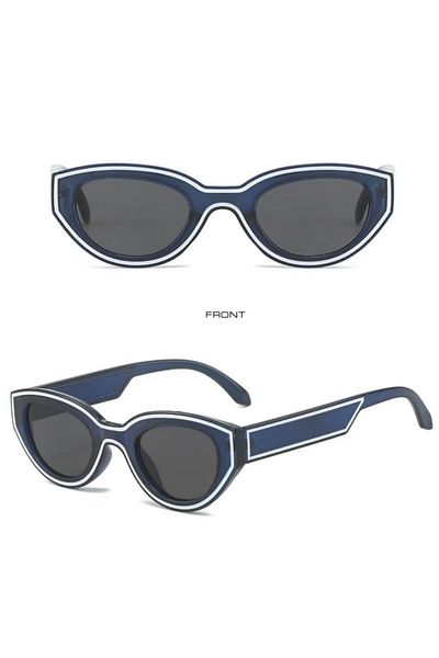REDz Accessories Striped Sunglasses, Oval Lens, Fashion, UV400 Protection, Blue