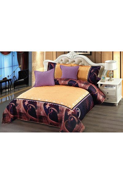 CHIRASO CHIRASO Duvet Cover Set, VELVET, 5 pieces, Duvet Cover 230x250 cm, Abstract print, yellow-purple
