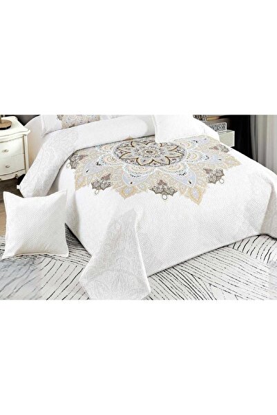 CHIRASO CHIRASO Duvet Cover Set, VELVET, 5 pieces, Duvet Cover 230x250 cm, Abstract print, cream-white