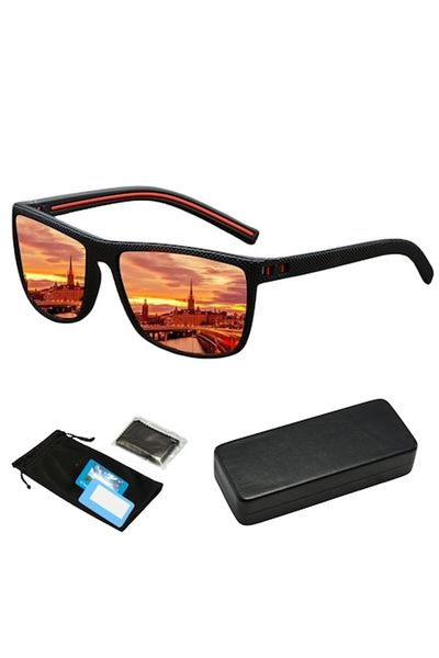 Hipolar - Polarized Sunglasses, Class 3, HD30 Red Orange Mirror Lens, UV400, with Shockproof Case