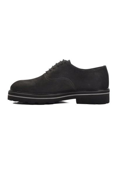 CLASS WOOD Classwood 19885 High Sole Genuine Leather Men's Classic Shoes Nubuck Black