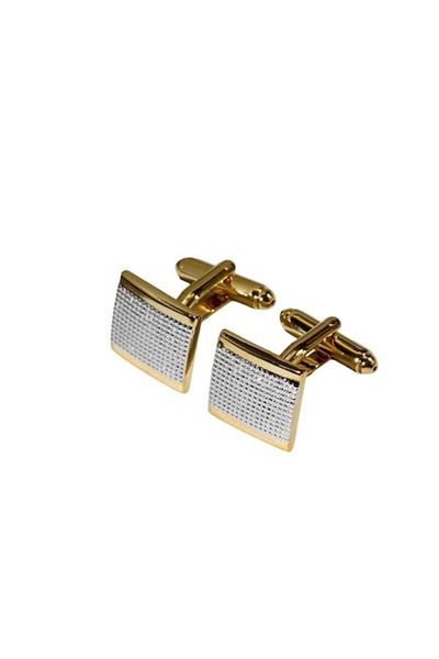 The Casius. Shirt Cufflinks - Geometric Design, Gold and Silver by The Casius