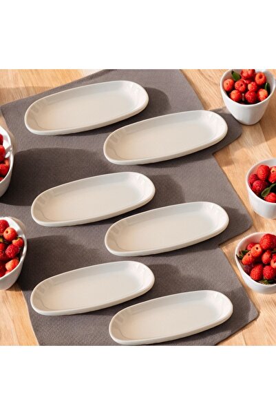 BARITCIOGLU Boat Dish 6 Pcs Set Salad Mezelik İskender Dinner Plate
