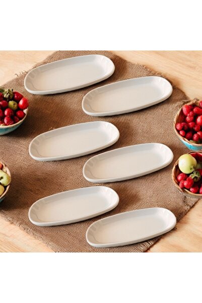 BARITCIOGLU Boat Dish 6 Pcs Set Salad Mezelik İskender Dinner Plate