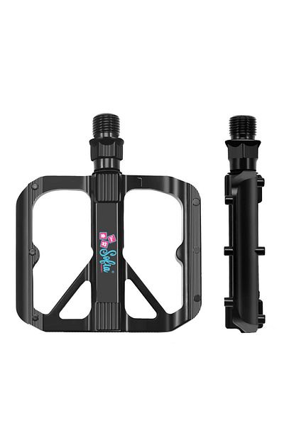 Sofia Concept Set of 2 Aluminum Pedals for MTB, BMX, Non-Slip, Double Bearing, Sofia CONCEPT®, Black/Matt