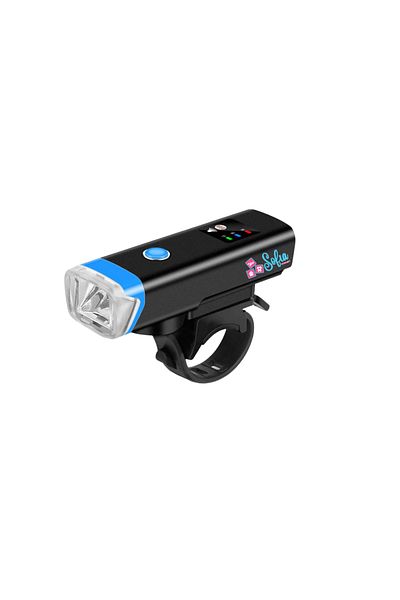 Sofia Concept Sofia CONCEPT® LED Bicycle Flashlight, with Induction, 2400mAh, Horn, 5 Modes, IP6, Blue/Black