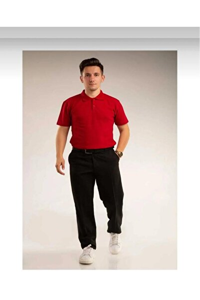 BUTİK TREND TRIOC UNISEX CU MANE SCURTĂ, ROȘU, bumbac 100%% GULER POLO, POTRI...