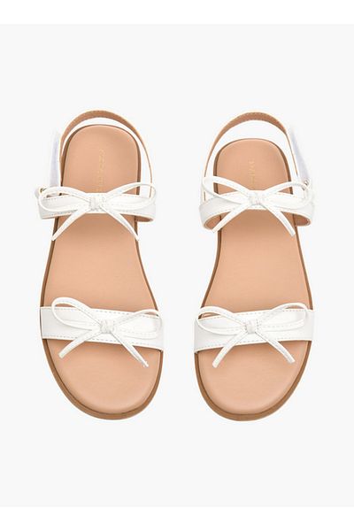 Flora Bella by Shoexpress Girls Bow Accent Sandals with Hook and Loop Closure