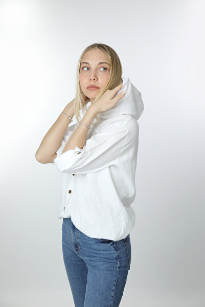 Cottoncool Γυναικείο πουκάμισο με κουκούλα 100% βαμβάκι