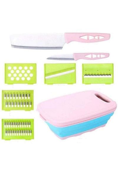 SIKS ® 3-in-1 chopper with strainers and accessories, pink/blue