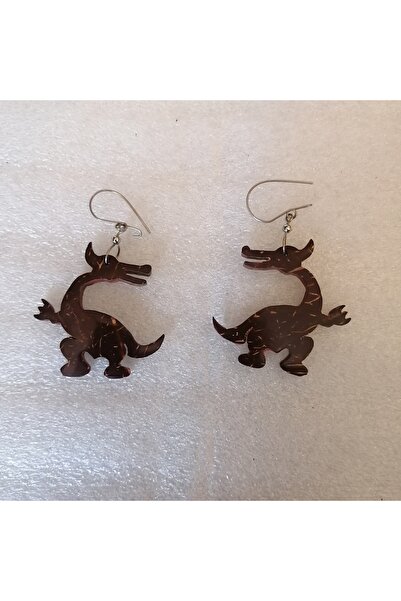 Butik Tülin Authentic Handmade Natural Coconut Shell Dragon Earrings 5.8X3.3 ...