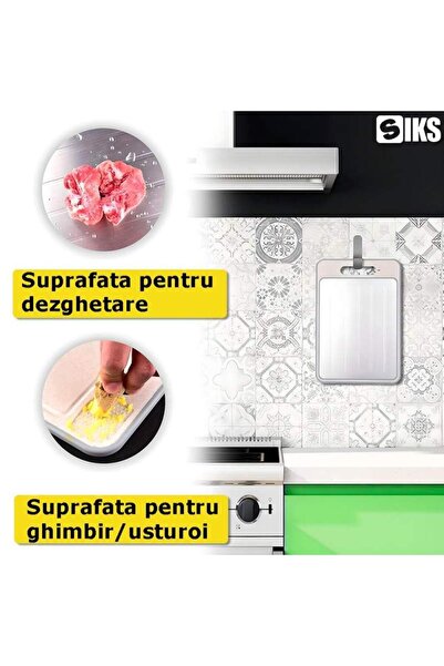 SIKS Multifunctional 4-in-1 Chopper, Meat Defrosting Plate, Stainless Steel, Size L, 36.5 x 25 cm