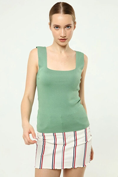 ZYRA Thick Strap Square Neck Summer Crop Blouse