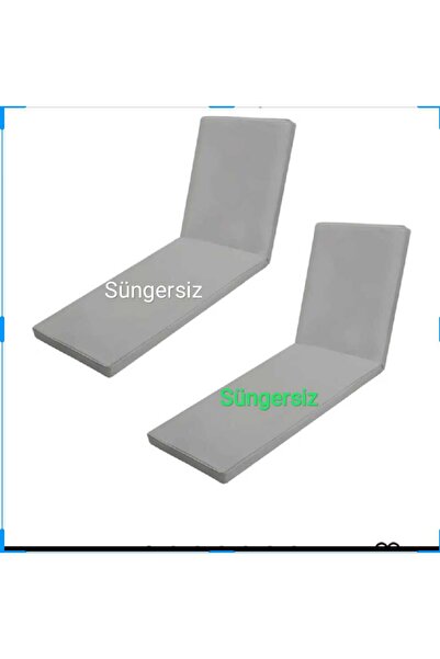 Ermiya 2 adet Şezlong Minderi Kılıfı Süngersiz Lüks Su Geçirmez Kumaş Gri Sün...