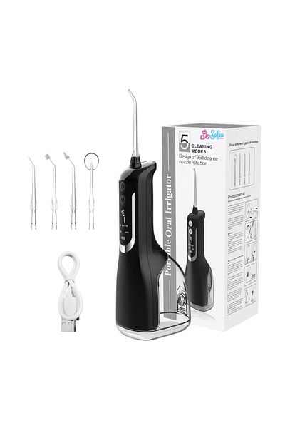 Sofia Concept Professional Oral Irrigator for Mouthwash, Sofia CONCEPT®, 5 Speeds, IPX7, 2200mAh, 330 ML, Black