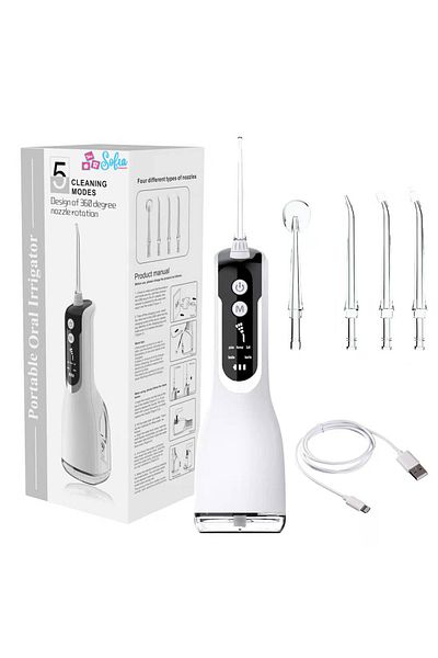 Sofia Concept Professional Oral Irrigator for Mouthwash, Sofia CONCEPT®, 5 Speeds, IPX7, 2200mAh, 330 ML, White