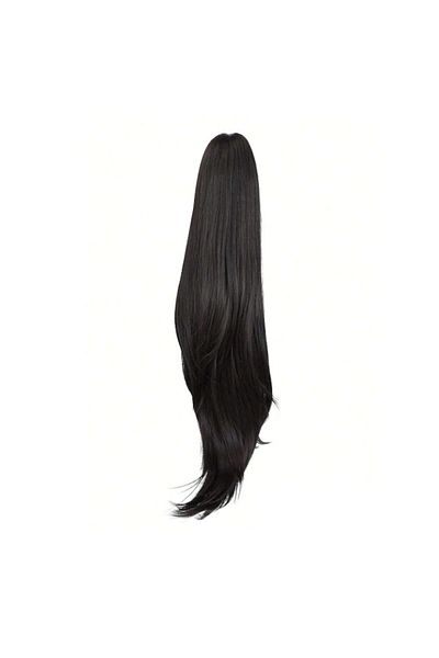 The Casius. Ponytail Hair Extension with Clip Attachment, 60 cm, Black - The Casius