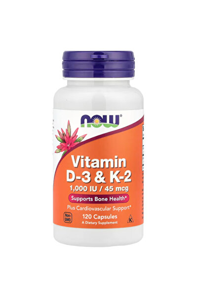 Now Foods Supplements, D3 K-2 1,000 IU/45 mcg, Cardiovascular Support, Suppor...