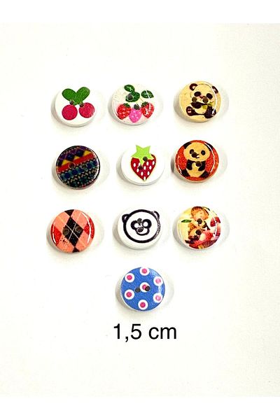 karantuhafiye Baby Button / Wooden Baby Button Model 1 / 10 Pcs / # 9