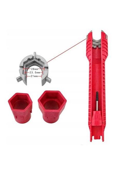 OEM Water pipe wrench, multifunctional, 26x5.2 cm, ABS, Red