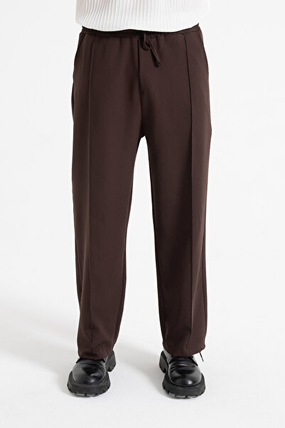 ATE WEAR Çizgi Detay Beli Lastikli Baggy Kumaş Pantolon