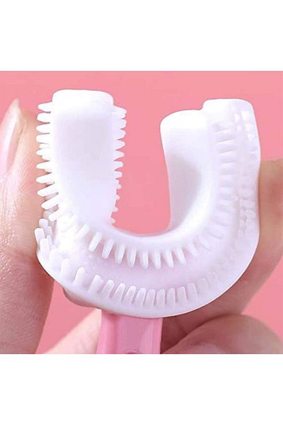 SIKS Toothbrush For Children/babies, 2-12 Years, Food Grade Silicone, Pink