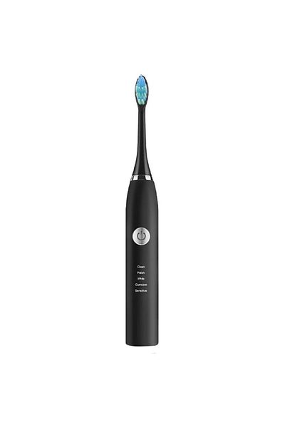 SIKS Sonic Electric Toothbrush, Device With Smart Timer, 800mAh, IPX7, 2 Soft Heads Included, Black