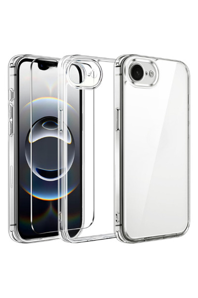 Evax 1C1K iPhone 16e (2025) Uyumlu 1 Kamera Korumalı Şeffaf Silikon Kılıf + 1...