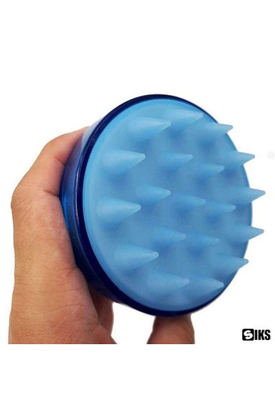 SIKS Hair Massage Brush, Shampooing and Scalp Cleaning, Hair Growth Stimulation, Silicone, Blue