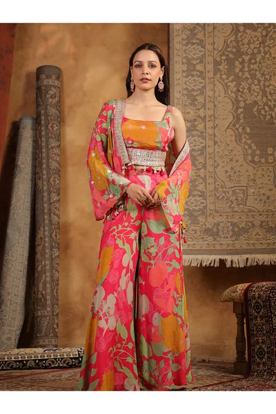 HashtagBe Stunning Rani Pink Floral Co-ord Set