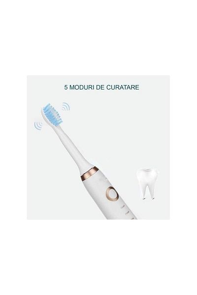 SIKS ® electric toothbrush, 5 cleaning modes, portable, 3 replacement heads