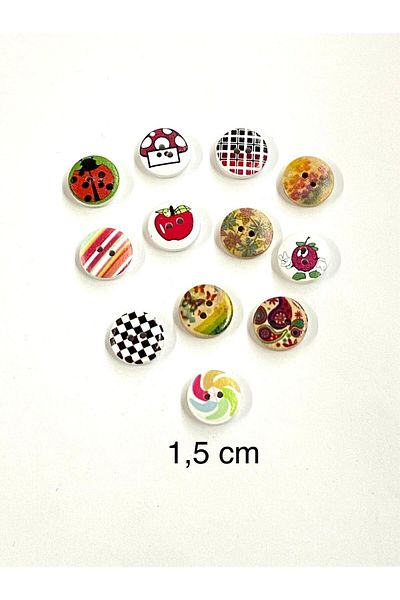 karantuhafiye Baby Button / Wooden Baby Button Model 2 / 10 Pieces / # 1
