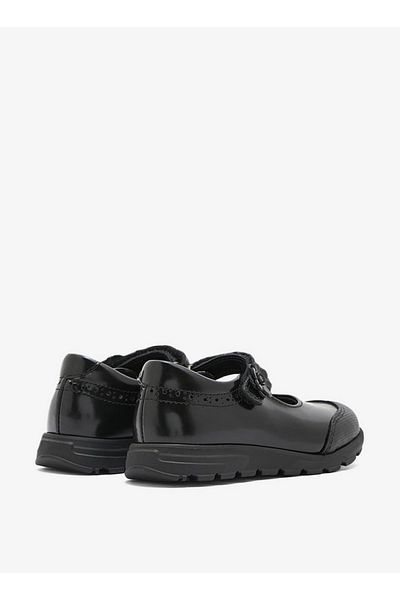Pablosky Girl's Leather School Shoes with Hook and Loop Closure