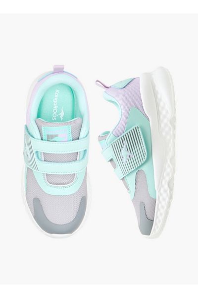 Kangaroos Girls' Colourblock Sports Shoes with Hook and Loop Closure