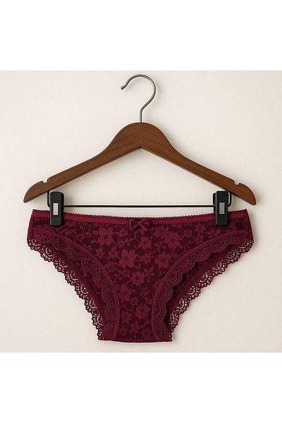 enmodaiçgiyim Purple Lace Front Women's Slip Panties