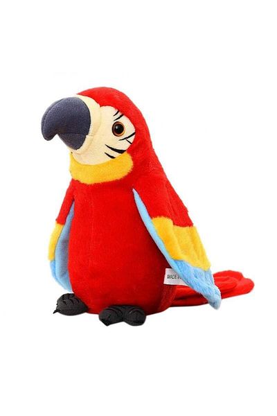 SIKS ® talking parrot, red, 20 cm, made of plush
