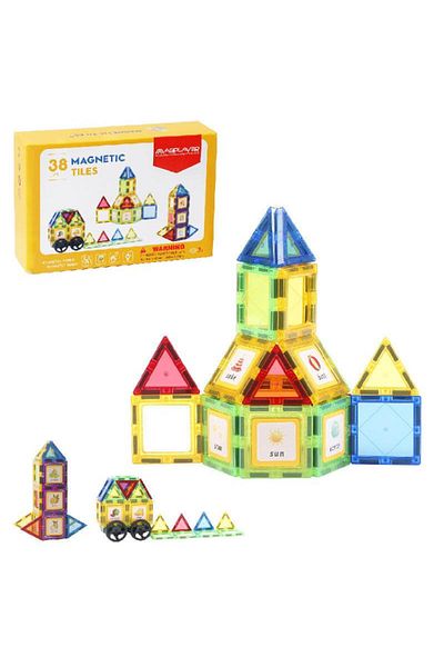 OEM Magnetic Tiles 3D Construction Set, educational toys, Magnetic Elements, 38 pieces