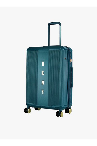Dkny Women's Ribbed Hardcase Trolley Bag with Retractable Handle - 24 Inches - Check-In Bag