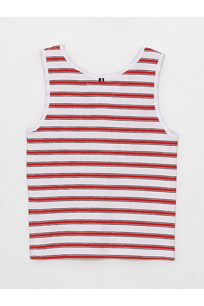 LC Waikiki Tricou pentru fetiță cu guler în dungi