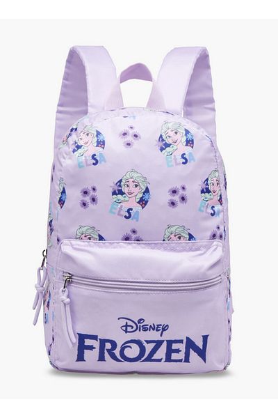 Disney Girls Frozen Print School Backpack with Adjustable Shoulder Straps and Zip Closure - 33x25x10 cm