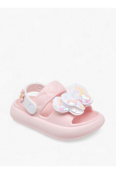 Aqua Girls Butterfly Applique Detail Slides with Backstrap