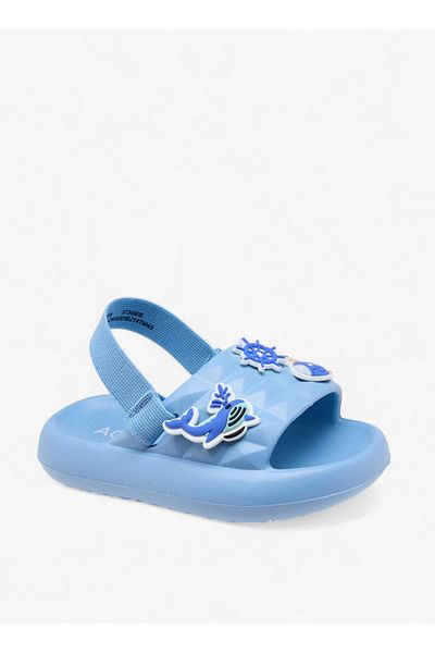 Aqua Boys Sea Applique Slides with Elasticated Strap