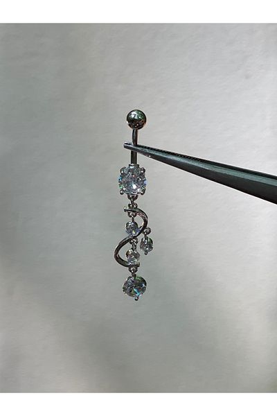 Rupen Kraft 316 L Surgical Steel Diamond Model Dangle Zircon Stone Belly Piercing