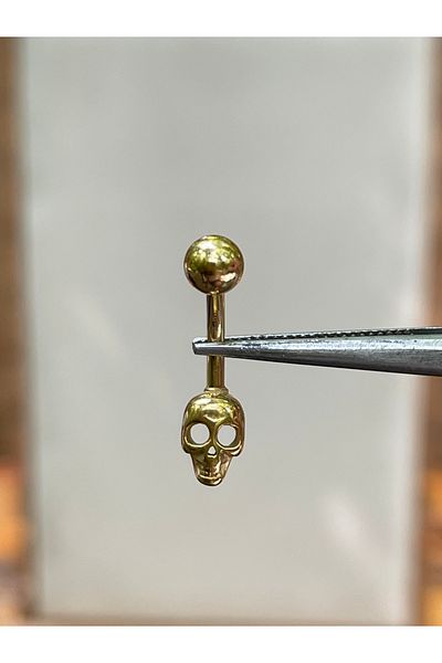 Rupen Kraft 316 L Surgical Steel Skull Model Gold Belly Piercing