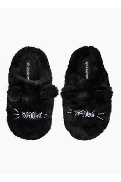 Le Confort Women's Ear Applique Faux Fur Bedroom Slippers