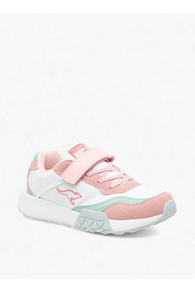Kangaroos Girls' Colourblock Sports Shoes with Hook and Loop Closure